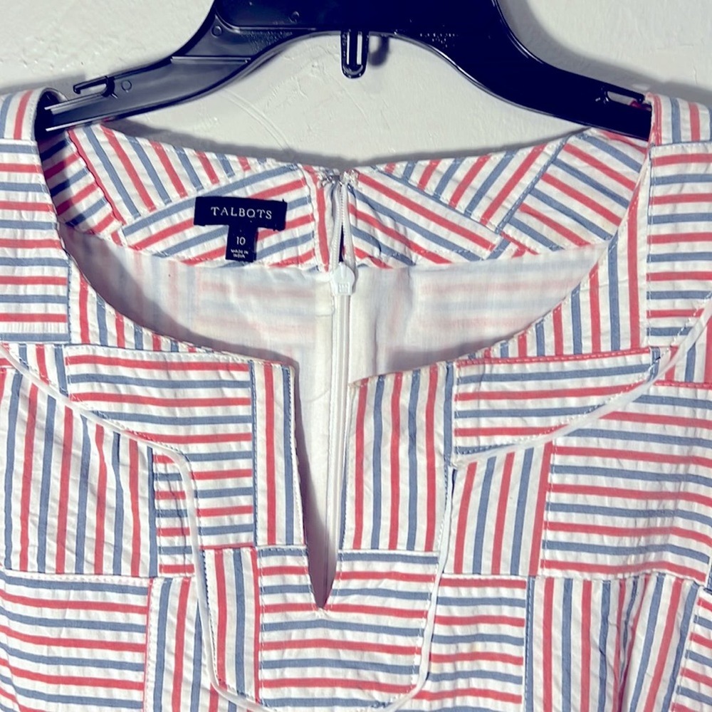 Talbots Patchwork Round With V-Neck Sleeveless Sh… - image 4